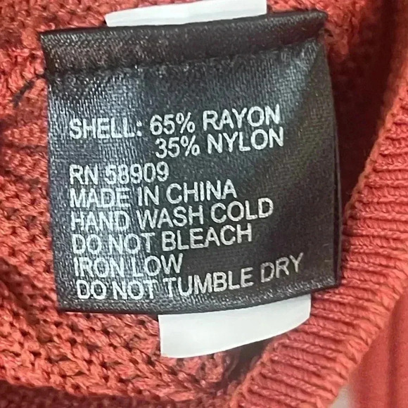 GIANNI BINI Women's XS Cropped Madelyn Ribbed Sweater Off the Shoulder Rust Fall - Picture 5 of 9